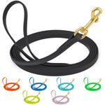 Viper Biothane K9 Working Dog Leash Waterproof Lead For Tracking Training Schutzhund Odor-Proof Long Line With Solid Brass Snap For Puppy Medium and Large Dogs 0.5 in Wide by 10 ft Long Black, V36150-1