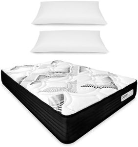 Duérmete Online Colchón Muelles Ensacados con Visco Eco Box 135 x 190 cm, Antiácaros, Antibacterias e Hipoalergénico, Espuma con Memoria, Blanco, 135x190 [Obsequio 2 Almohadas 70cm]