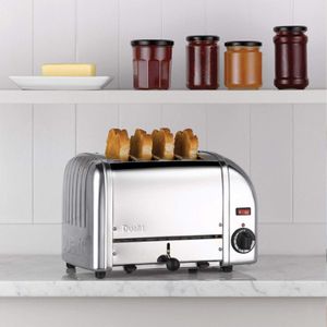 Dualit Classic 4-Slice Toaster – Stainless Steel, Retro Design