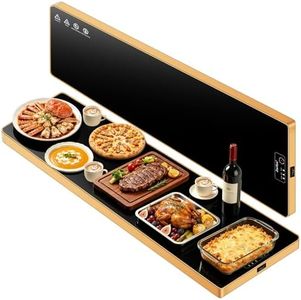 Electric Warming Tray(Extra Long 59”x12”),Food Warmer for Parties Buffet,Family Gatherings,Adjustable Temp (158°F-291°F),Chafing Dishes for Buffets.Keep Food Warm 24 Hours,Tempered Glass Warming Mat