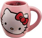 Vandor 18062 Hello Kitty 18 oz Oval Ceramicl Mug, Pink, White, and Red - SS-VG-18062