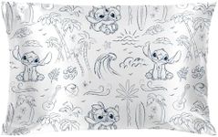 Jay Franco Disney Lilo and Stitch Satin Pillowcase - Standard Size 50x75 Silky Soft White Premium Pillow Cover