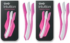 Wilkinson Sword Intuition Eyebrow Shaper for Women, Pack of 6 Disposable Razors, Exfoliating Dermaplaning Tool, Facial Hair Remover & Trimmer