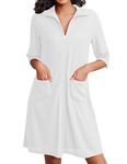 Ekouaer Bath Robes Female after Shower Towel Lightweight Waffle Knit Bathrobes Zipper Front