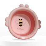 Bembika Baby Essential Baby Wash Basin Foldable Lightweight Portable Multipurpose Wash Basin for Baby, Toddler & Kids - (Bee Pink)