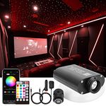 CHINLY Bluetooth 16W RGBW LED Fiber Optic Star Ceiling Lights Kit APP/Remote Control 550pcs*0.03in*13.1ft Optical Fiber for Home/Car