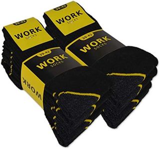 sockenkauf24 10 o 20 Pares Calcetines de Trabajo Hombre Reforzados Algodón WORK (43-46 10 Pares Negro)