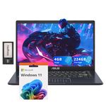 ASUS 14" FHD Laptop, Intel Pentium N6000 Processor, 4GB RAM, 224GB Storage(64GB eMMC+160GB Docking Station Set), Intel UHD Graphics, Webcam, Bluetooth, Win 11, Star Black