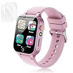 Luyiilo Smart Watch for Kids, Kids Smart Watch Girls Toys with 26 Puzzle Games, Touch Screen, HD Camera, Alarm Clock, Toys for Girls Ages 4-12 Years Old.Birthday Gift for Boys Girls (Pink)