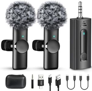 Dual Wireless Lavalier Microphone for Camera/iPhone/Android Phone/Laptop/Computer, Professional Plug-Play Lapel Microphone Wireless for Video Recording, Interview, Vlogging, YouTube, Tiktok