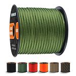 WEREWOLVES 650lb Paracord/Parachute Cord - 9 Strand Paracord Rope - 100', 200' Spools of Parachute Cord, Type III Paracord for Camping, Hiking and Survival (Army Green, 200 Feet)