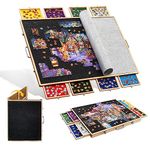 Tektalk Foldable Puzzle Board with Sorting Trays/Drawers, Jigsaw Puzzle Table with Cover, Storing for 2000, 1500, 1000, 500 Jigsaw Puzzle Pieces