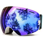 Juli Ski Goggles,Winter Snow Sports Snowboard Goggles with Anti-Fog UV Protection Interchangeable Spherical Dual Lens for Men Women & Youth Snowmobile Skiing Skating Blue