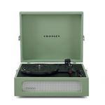 Crosley Voyager Portable Turntable - Bluetooth Record Player, 3-Speed Suitcase Vinyl Player, Home Turntables for Vinyl Records, Built in Stereo Speakers & Bluetooth Receiver, AUX Input, Sage