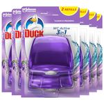 Duck Toilet Liquid Rim Block Refill Duo, 3in1 Toilet Bowl Cleaner, Purple Wave, 55 ml, Pack of 12 ( 6 x 2 Refills)