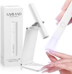 Saviland Mini UV Nail Lamp: Hands-Free Operation Wireless Handheld UV light with Portable Stand, Rechargeable Gel Nail Lamp, Upgrade 5x Convex Lens, 2 timer setting LED Torch，Nail Dryer for Gel Polish