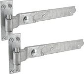 IRONTITE® Cranked Galvanised Gate Hinges Heavy Duty 300mm (12"), Hook and Band Gate Hinges for Wooden Gates. Cranked Hinges with Fixings Included. (Galvanised)