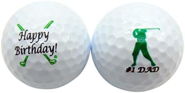Westmon Works Dad Birthday Golf Ball Novelty Pack for #1 Golfer Father, Set of 2