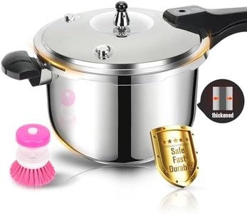 Stainless Steel Pressure Cooker 8 qt Induction Compatible Stove Top Pressure Cooker with Pressure Indicator Safeguard Devices,Compatible with Gas & Induction Cooker