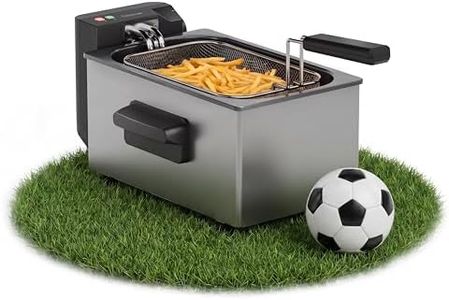 Tristar Stainless Steel Deep Fryer 3L, 2000W Electric Fryer with Adjustable Thermostat up to 190°C, Cool Zone, Viewing Window & Filter Lid, Dishwasher Safe, Cool Touch Housing, FR-9327UK