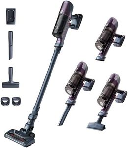 Rowenta X-Pert 6.60 Essential Akkustaubsauger, 100 W Leistung, 45 Min Laufzeit, kabellos & beutellos, LED-Bürstenkopf, herausnehmbarer Akku, inkl. Fugendüse und Wandhalterung, violett/schwarz, RH6838