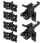 ZEKOO Gate Hardware Kit, Self Closing Gate Hinges and Latch, Make for Stainless Steel 304, Rust Proof, Use for Vinyl Fence Gate and Wood Fences Gate, Heavy Duty 2 Gate Latch 4 Gate Hinges (Black)