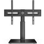 FITUEYES Universal TV Stand for 32 to 65 Inch TV,Tabletop TV Pedestal Stand with Swivel Bracket,Height Adjustable, Easy Assembly Black TT105202GB