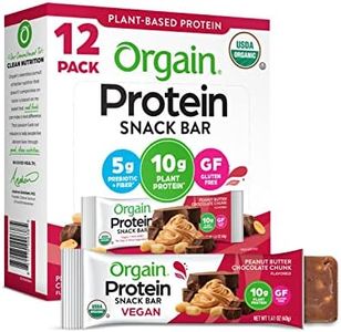 Orgain Organic Plant Based Protein Bar, Peanut Butter Chocolate Chunk - 10g of Protein, Vegan, Gluten Free, Non Dairy, Soy Free, Lactose Free, Kosher, Non-GMO, 1.41 Ounce, 12 Count(Packaging May Vary)