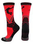 MadSportsStuff Basketball Player Victory Crew Socks (Red/Black/Graphite, Large)