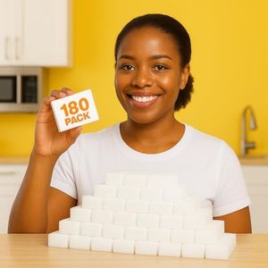 Melamine Foam, 180Pack Melamine Sponge, Magic Sponge Eraser in Bulk Sheets, Bathroom Oven Shower Glass Dishes Stove Top Kitchen Sinks Bathtub Wall Tile Baseboard Sneakers Shoe Cleaner, Not Easily Rip