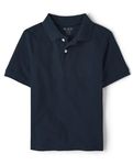 The Children's Place Boys' Husky Short Sleeve Pique Polo, Nautico, X-Small