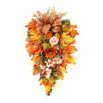 Thanksgiving Indoor Outdoor Decor Artificial Fall Maple Leaves Garland Autumn Fall Decorative Swag,Fall Wreath,Autumn Door Swag,Halloween Thanksgiving Wreath Decoration