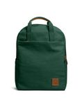 DailyObjects Forest Green Field Daypack|Casual backpack fits upto 14" inch laptop with Luggage Sleeve| Unisex Travel Backpack | Made of Durable Canvas Material | Zippered Compartments with Pockets