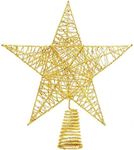 DIYASY Christmas Tree Topper,10inches Metal Glittered Star Xmas Tree Decoration Treetop for Xmas Home Decor