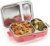 Signoraware Stainless Steel Bento Box -Adult Lunch Box for Men, Women, Kids- Bento Lunch Box Leak Proof Between 2 Compartments- Meal Prep Containers- Lunch Containers for Adults and Kids School Blue