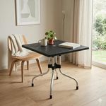 Oaknest Supreme Premium Square Plastic Folding Table – Multipurpose Indoor/Outdoor Portable Table for Dining, Mahjong, Card Games, Patio & Camping – Heavy-Duty Metal Legs (Color: Iron Black)
