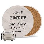 Coasters for Drinks | Absorbent Drink Coaster (6-Piece Set with Holder) | Housewarming Hostess Gifts, Man Cave House Warming Presents Decor, Wedding Registry, Living Room Decorations, Gift Ideas