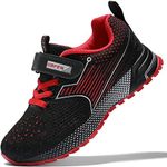 UBFEN Kids Sneakers for Boys Girls Tennis Shoes for Running Sports Walking Gym Athletics C Red