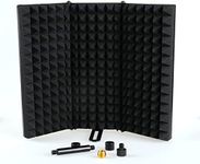 weymic Microphone Isolation Shield, Foldable Mic Shield with Triple Sound Insulation, Reflection Filter with 3/8" and 5/8" Mic Threaded Mount
