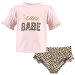 Hudson Baby Unisex_Baby Swim Rashguard Set, Beach Babe, 18-24 Months Rash Guard