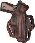 1791 - Beretta 92fs Thumb Break Holster - Right Handed OWB Leather Gun Holster - Fits Beretta 92FS, 90TWO, M9 / CZ 75,75b P07, P10, SP-01, P09 (Vintage Brown)