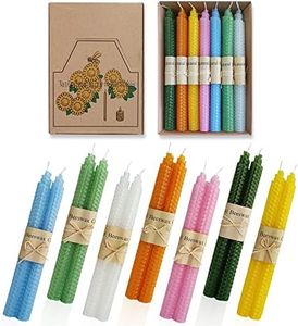 Gedengni Dripless Taper Candle Beeswax Candles,10inches Handmade Tapered Candlestick Pure Bees Wax Candles Colorful Candle Sticks for Home Dinner Wedding,14pcs-Beeswax
