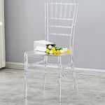 BOOSDEN Clear Acrylic Chiavari Wedding Chairs, Transparent Stackable Ghost Dining Chair for Party, Event, Banquet, Rental