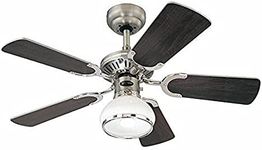 Westinghouse Lighting 72415 Princess Radiance II One-Light 90 cm Five-Blade Indoor Ceiling Fan, Dark Pewter/Chrome Finish with Dome Glass