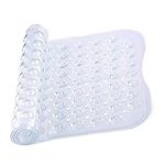 MOONLIGHT20015 Shower Bath Mat Non Slip Anti Mould & Mildew with Strong Suction Cups Grip and Drain Holes Soft Rubber Shower Mats - PVC Bathroom Mat Machine Washable (70x38cm, Clear)