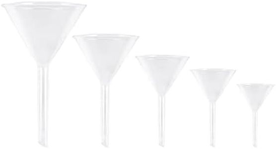 POPETPOP Glass Funnel Set - Lab Glass Funnels Multi-Purpose Funnels Easy and Smooth Content Transfer for Kitchen Lab