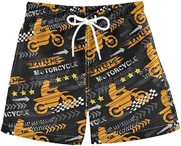 Aflyko Boys' Board Shorts Motorcycle Racer Cool Swim Trunk Beach Swimwear
