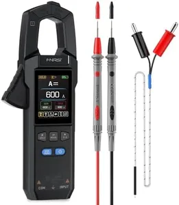 【Newly Upgraded】 FNRSI DMC-100 10000-Count True RMS Clamp Meter, 600A AC/DC Current & 750V Voltage Tester, NCV Detection, Temperature, Color Screen with Waveform, Power Meter, Type-C Rechargeable