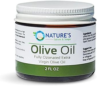 Nature's Salves and Soaps Fully Ozonated 100% Organic Cold Pressed Extra Virgin Olive Oil. Holistic, Homeopathic, Natural, Dental, Skin, Hair - 2 Oz - * Glass Jar *