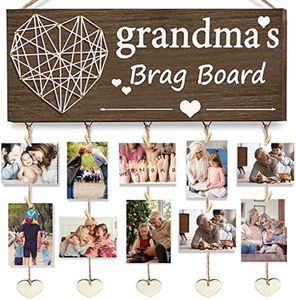 Gaoikerr Grandma's Brag Board Gifts for Grandmother from Granddaughter, Mother Day Gift Grandma Picture Frame Nana Grandkid Gifts for Grandparents Christmas Birthday - Black